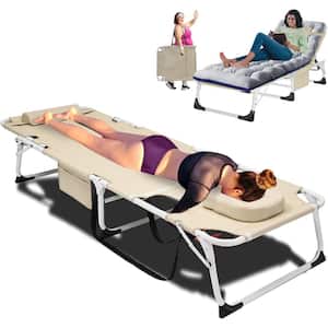 Face Down Tanning Chair with Face Arm Hole, 5-Position Adjustable, Folding Sleeping Bed Cot for Pool Beach Sunbathing