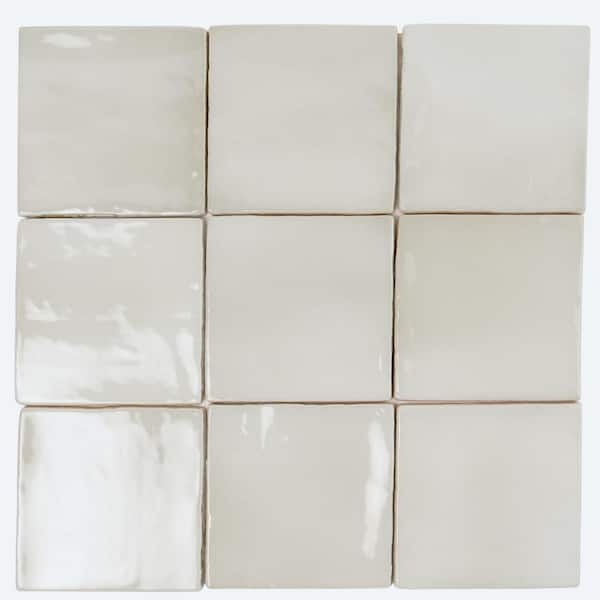 Silken 3.94 in. x 3.94 in. Tea Green Ceramic Glossy Wall and Floor Tile (40 Cases/215.2 sq. ft./Pallet)
