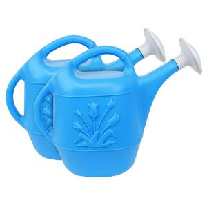 2 Gal. Plastic Watering Can, Caribbean Blue, (2-Count)