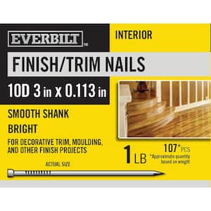10D 3 in. Finish/Trim Nails Bright 1 lb (Approximately 107 Pieces)