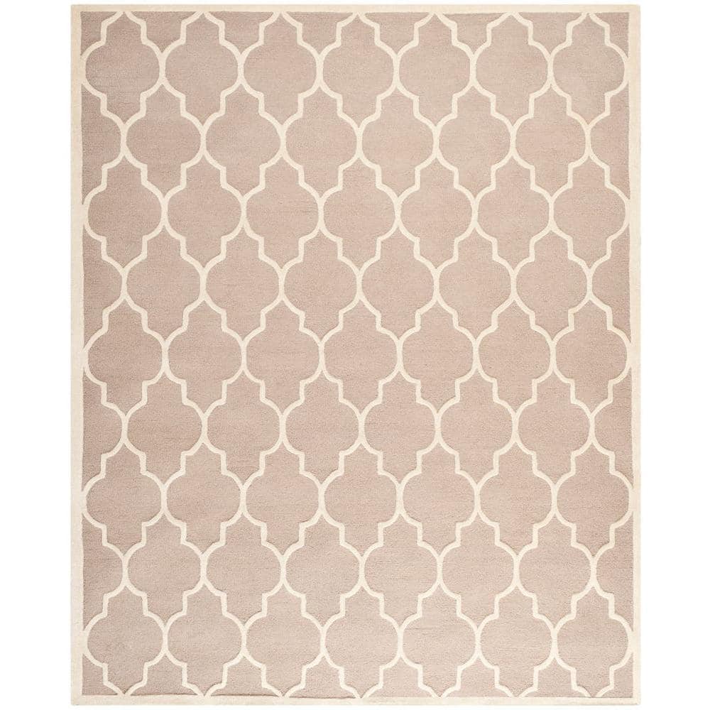 Cambridge Beige/Ivory 9 ft. x 12 ft. Border Geometric Trellis Area Rug price history on PriceWatchPro
