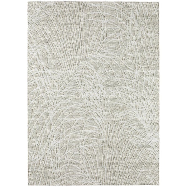 Rylee Beige 5 ft. x 7 ft. 6 in. Geometric Indoor/Outdoor Area Rug