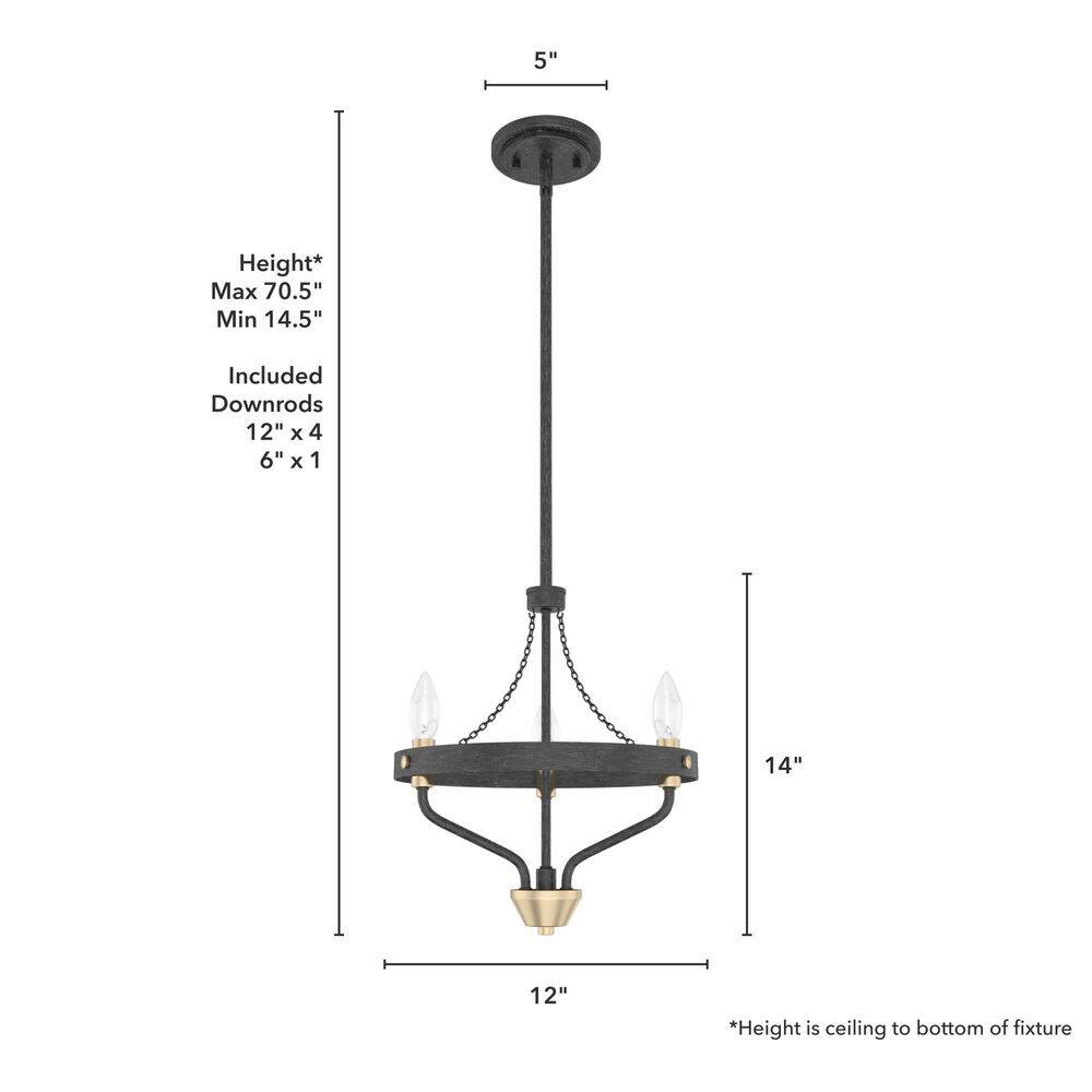 Black and Gold Mini Iron Candle Chandelier