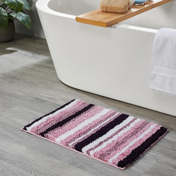 Better Trends Griffie Collection 20 in. x 32 in. Purple Polyester Rectangle Bath Rug