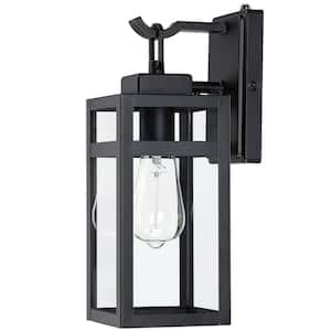 1 Light Black Dusk to Dawn Outdoor Light Fixtures Wall Mount