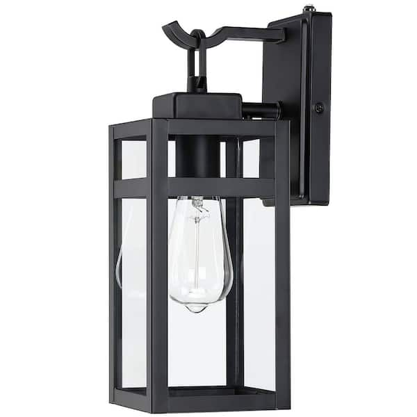 Pia Ricco 1 Light Black Dusk to Dawn Outdoor Light Fixtures Wall Mount