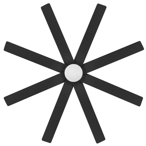 Parkman 62 in. Indoor/Covered Outdoor Matte Black White Color Changing LED Ceiling Fan with Remote Control Included