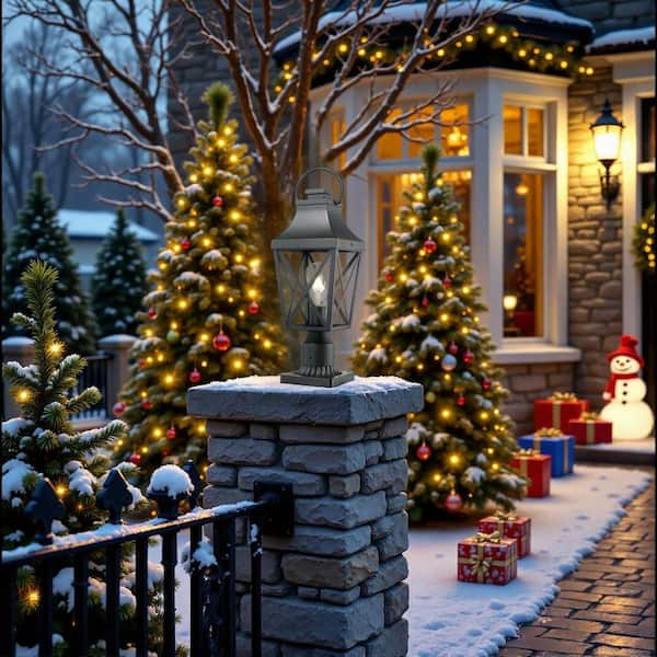 21 in. Black Industrial Outdoor Flush Mount Wall Light with Clear Glass and Aluminium Frame for Porch, Garage (2-Pack)