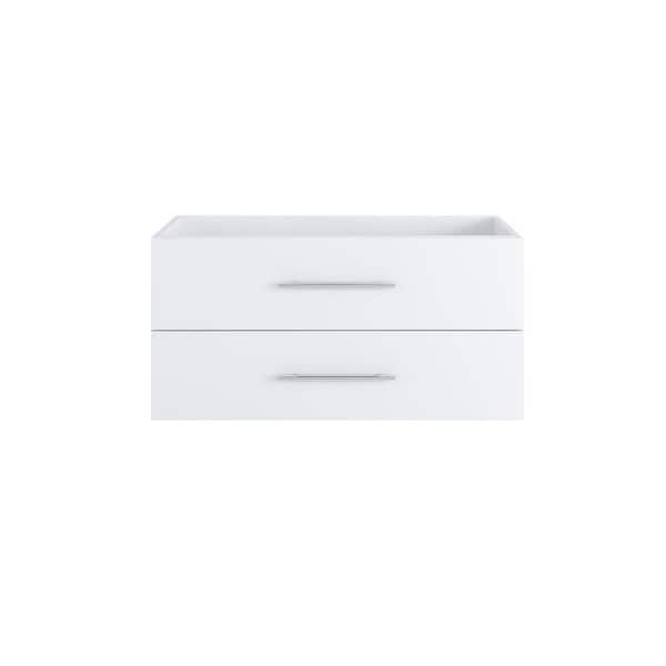 VOLPA USA AMERICAN CRAFTED VANITIES Napa 42 in. W x 20 in. D x 21 in. H Single Sink Bath Vanity Cabinet without Top in Glossy White, Wall Mounted