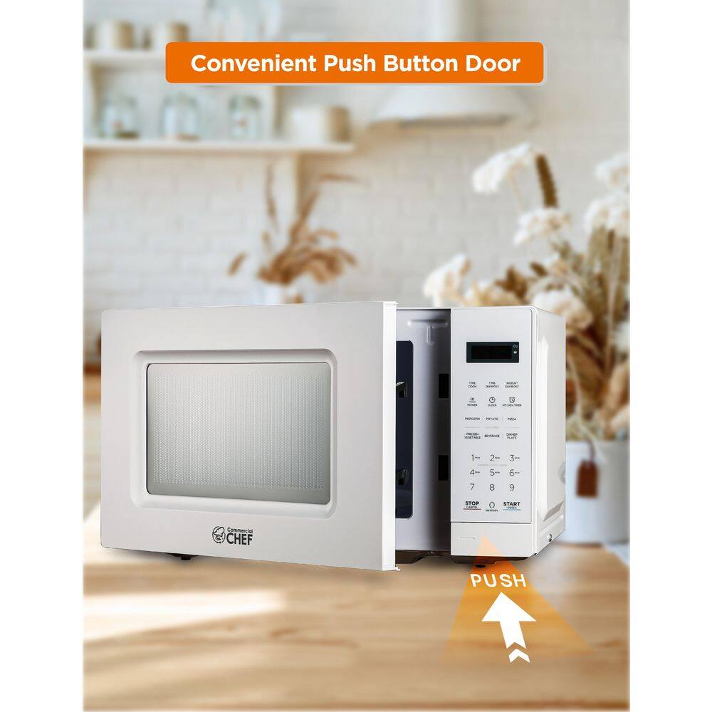 Compact White 0.7 Cu Ft Countertop Microwave Oven for RV