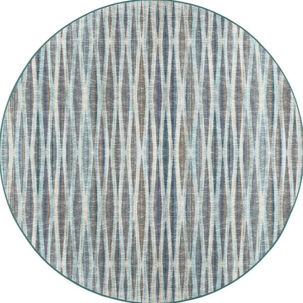8' Round Blue Ombre Runner Rug