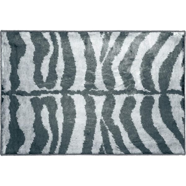 2 X 3 Gray Animal Print Runner Rug