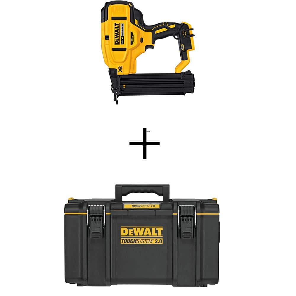 20V MAX XR Lithium-Ion Electric Cordless 18-Gauge Brad Nailer and TOUGHSYSTEM 2.0 22 in. W Modular Tool Box -  DEWALT, DCN680BW8300