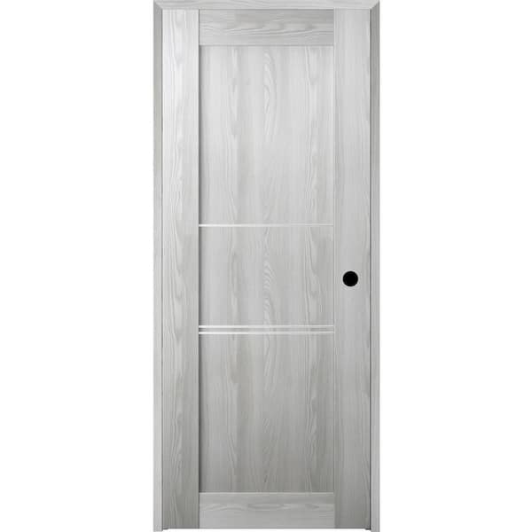 Belldinni 18 in. x 80 in. Vona 07 3H Left-Hand Ribeira Ash Textured Solid Core Wood Single Prehung Interior Door