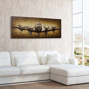 "Airplane" Mixed Media Iron Hand Painted Dimensional Wall Decor