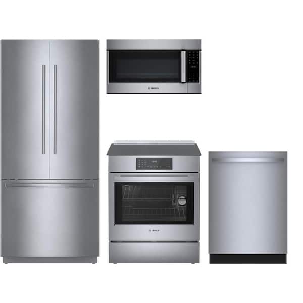 Benchmark Series 19.4 cu. ft. Built-In Refrigerator with 4 Burner Slide-In Induction Range and Dishwasher with 3rd Rack