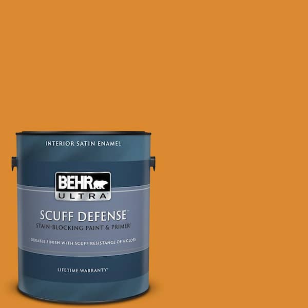 BEHR ULTRA 1 gal. #280B-7 Status Bronze Extra Durable Satin Enamel Interior Paint & Primer