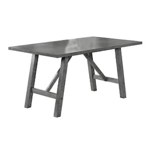 Charlie Rustic and Light Gray Solid Wood Top 36 in. 4-Leg Base dining Table Seating-6
