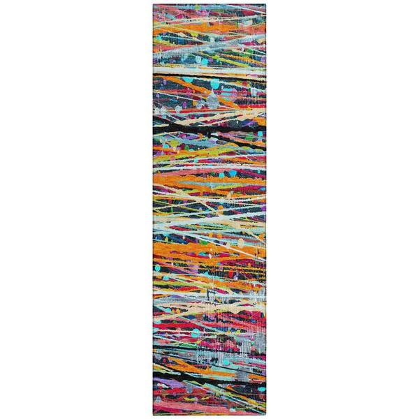 Chantille Machine Washable Indoor/Outdoor Abstract ACN2125 Orange 2 ft. 3 in. x 7 ft. 6 in. Runner Rug