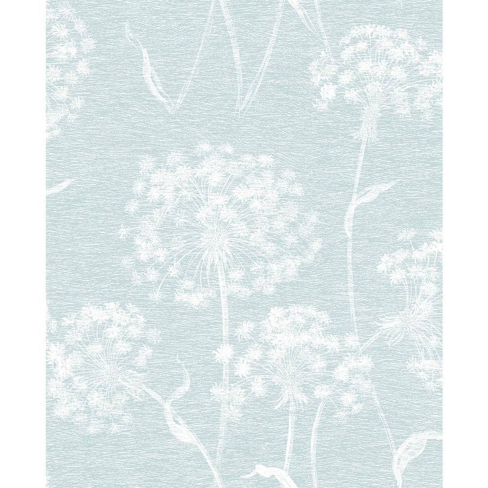 Carolyn Light Blue Dandelion Light Yellow Wallpaper Sample