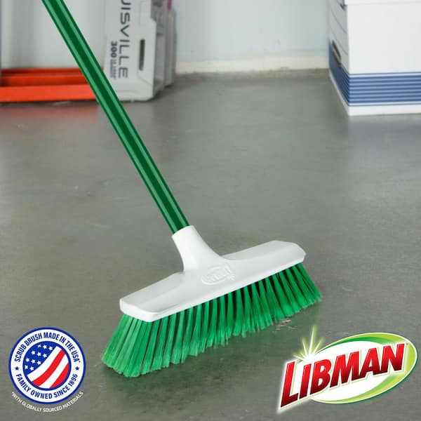 13 in. Smooth Surface Push Broom with Steel Handle