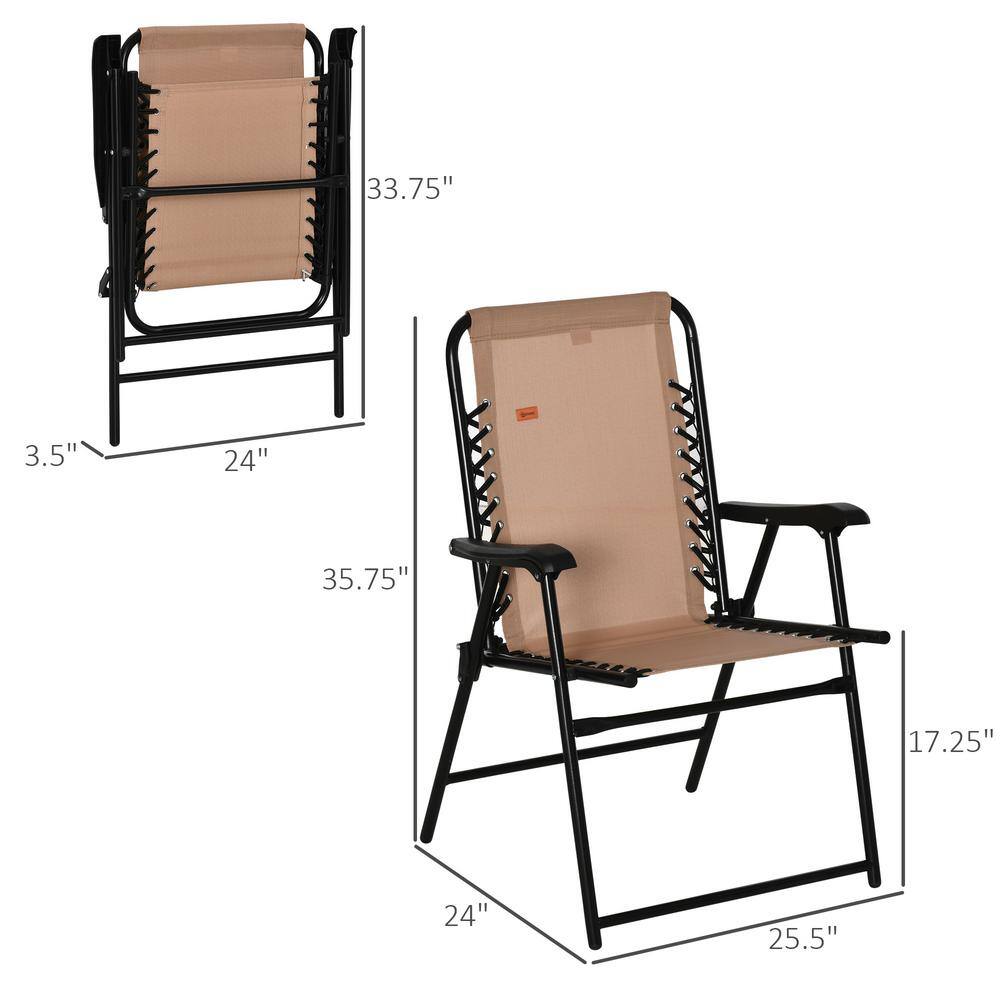 Beige Zero Gravity Folding Outdoor Chair with Arms