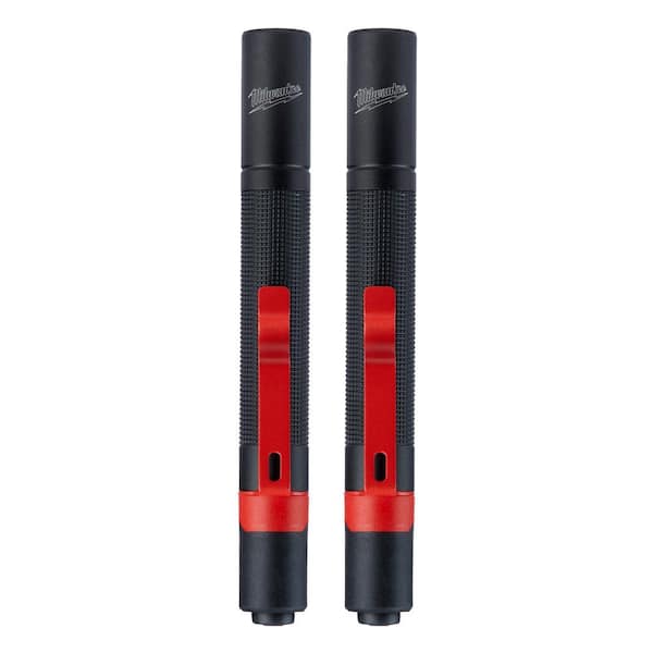 Milwaukee - 100 Lumens Aluminum Pen Light with Clip (2-Pack)