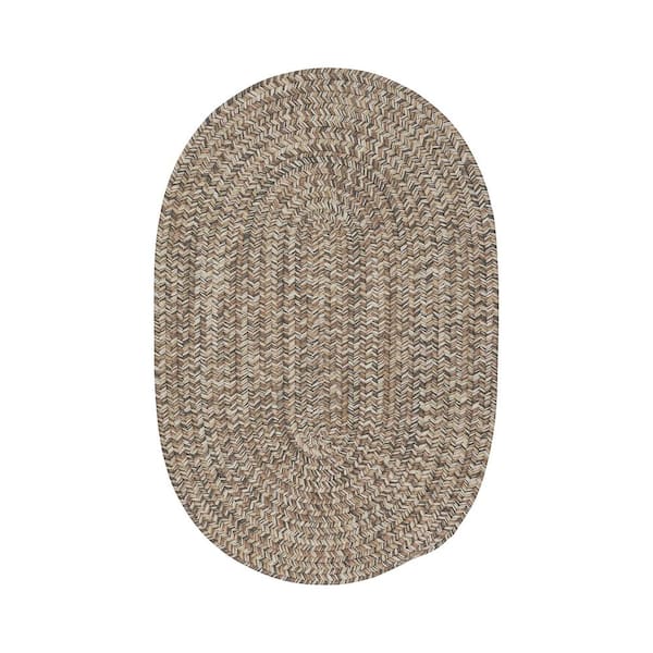 Carrington Tweed Storm Gray 6 ft. x 9 ft. Oval Indoor/Outdoor Area Rug