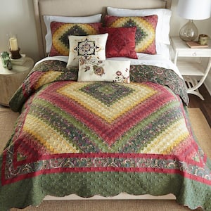 Spice Postage Stamp 3PC Queen Quilt Set