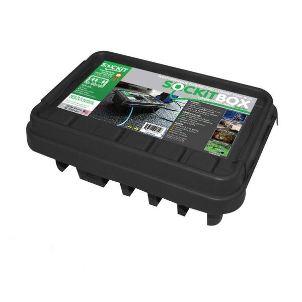 SOCKiT Box 13.5 in. Weatherproof Powercord Connection Box, Black