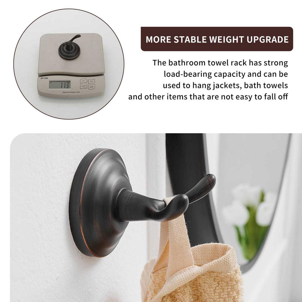 Oil Rubbed Bronze Traditional Zinc Bathroom Double Hook