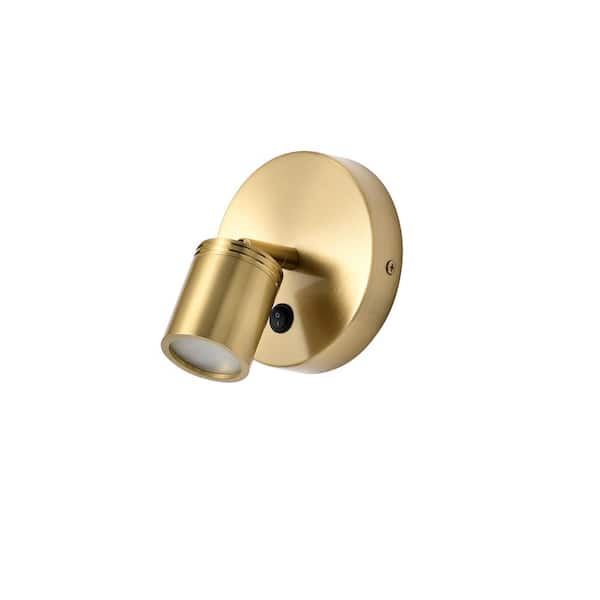 Warehouse of Tiffany Alby 5 in. 1-Light Indoor Brass Finish Wall Sconce with Light Kit
