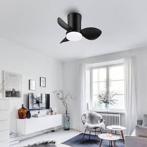 22 in. Black 3 ABS Blades Smart Indoor Ceiling Fan with Remote and Light Kit