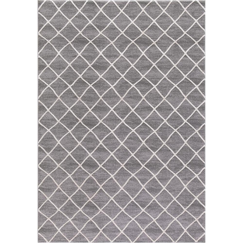 Bazaar Prestige IvoryGray 5 ft. x 8 ft. Trellis Area Rug 29525H The