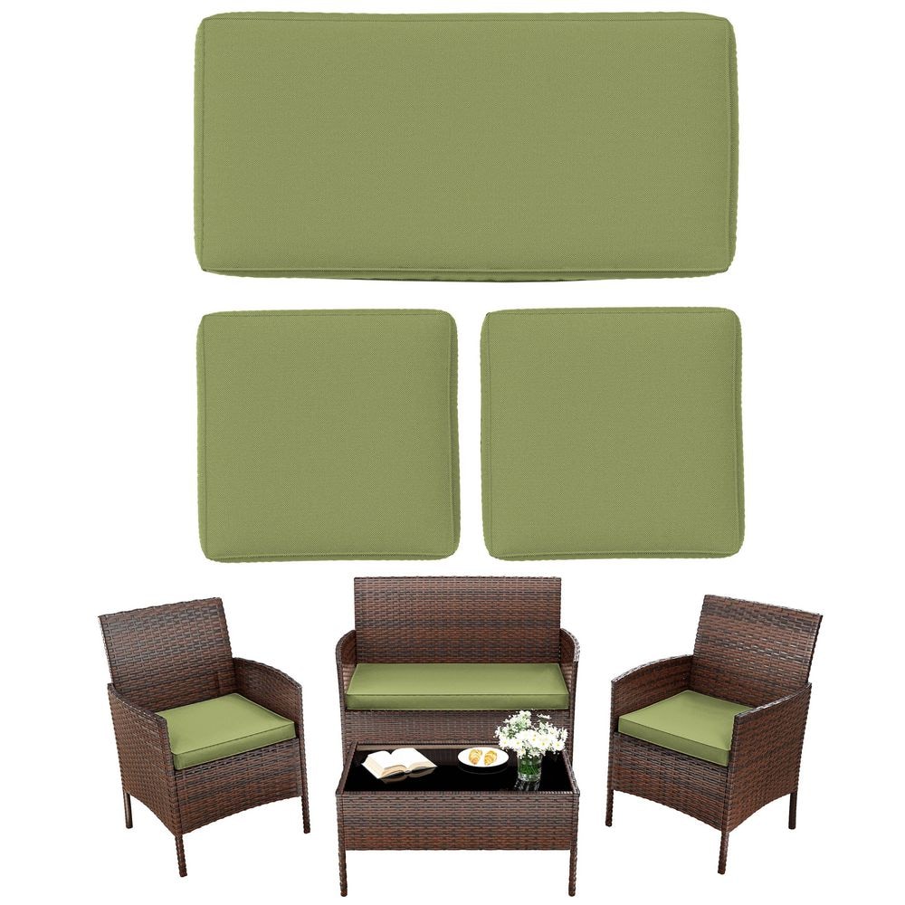 36 x 18 in. Outdoor Patio Replacement Seat Cushions Fit for Lounge Chair Set 3-Piece Light Green (Cushions Only) price history on PriceWatchPro