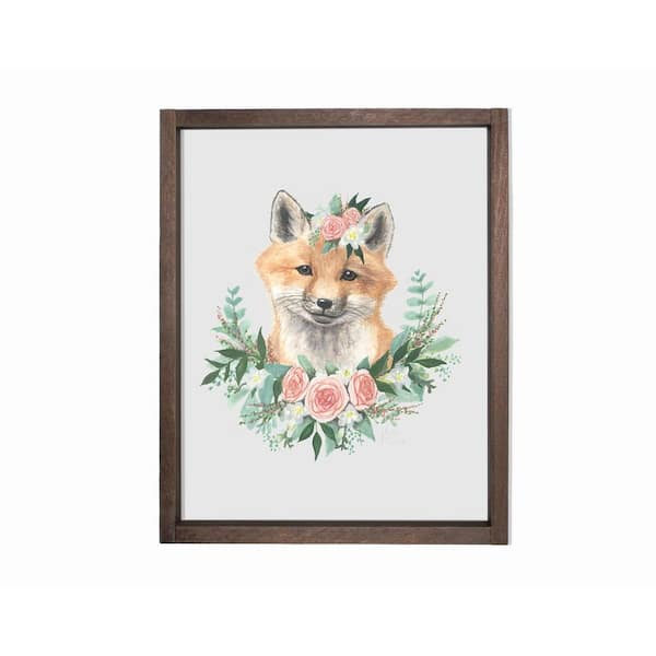 Unbranded Woodland Littles 1 Fox Farmhouse Decorative Sign 11 in. x 14 in.
