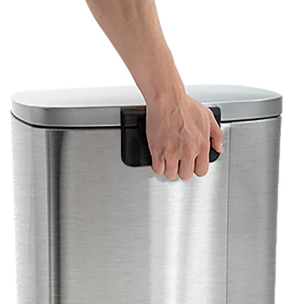 Silver Stainless Steel 13 Gallon Pedal Trash Can