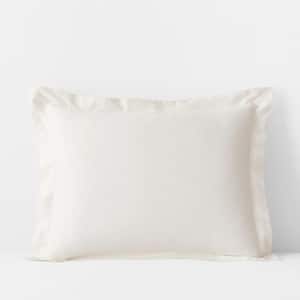 Ivory Solid 300-Thread Count Rayon Made From Bamboo Cotton Sateen Standard Sham
