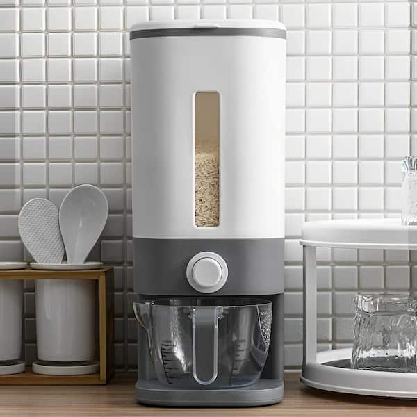 1 Piece Airtight Moisture-Proof Dry Food Dispensers Set, 352 oz. with Measuring Cup, Drawer for Rice, Corn, Soybean