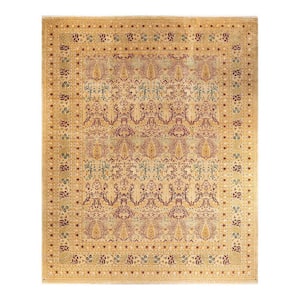 Mogul One-of-a-Kind Traditional Yellow 12 ft. 4 in. x 15 ft. 3 in. Oriental Area Rug