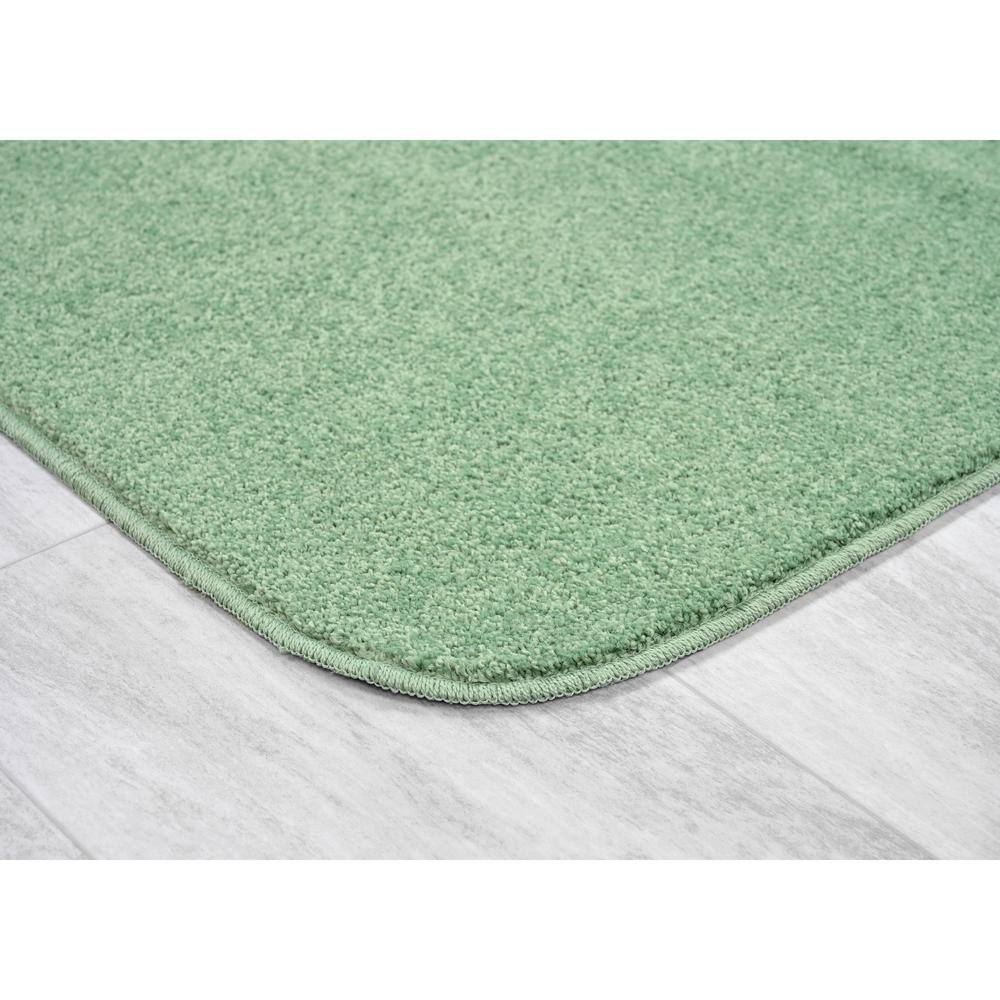 Deep Fern Green Plush Polypropylene Bath Rug Set