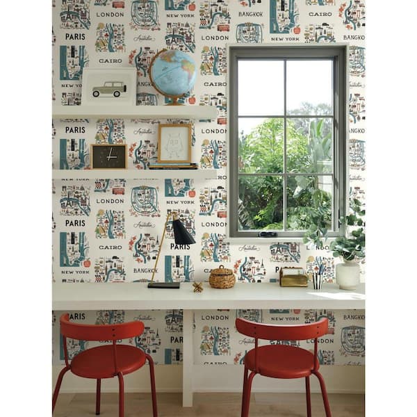 60.75 sq. ft. City Maps Wallpaper