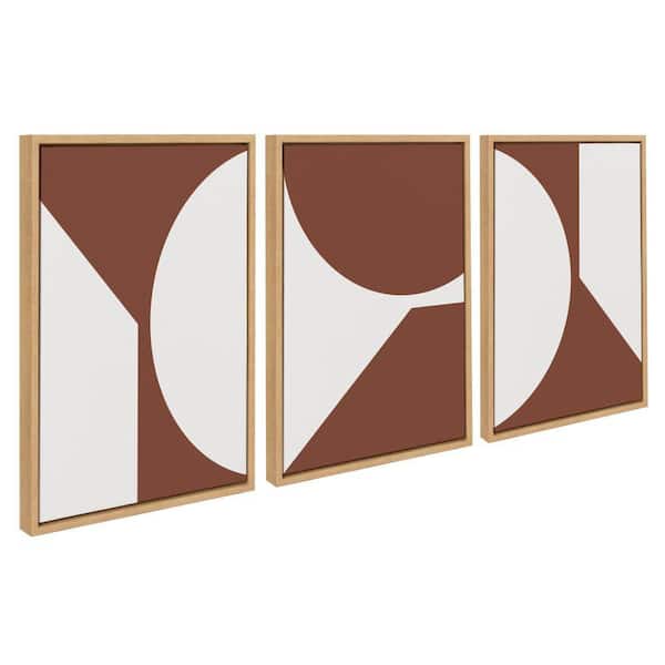 Kate and Laurel Sylvie "Minimal Max Mod Set Brown" by the Creative Bunch Studio 3-Piece Framed Art Print 24 in. x 18 in.