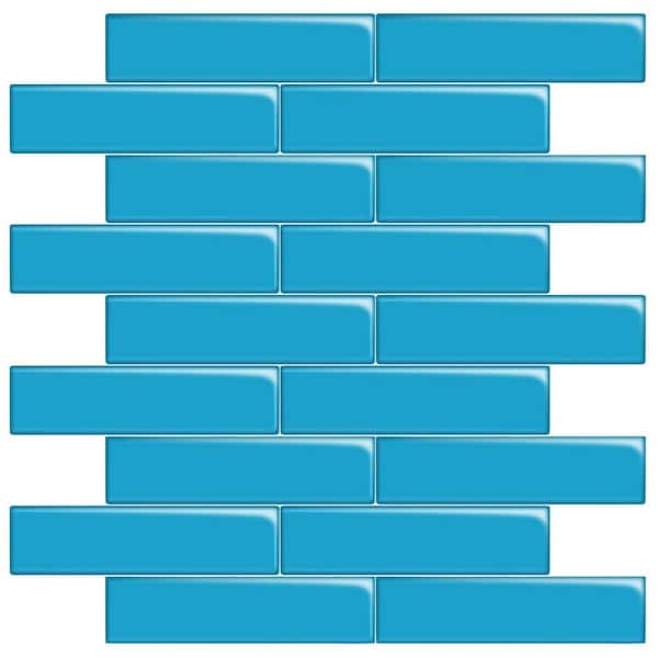Apollo Tile Colorway 3 in x 12 in Ocean Blue Glass Mosaic Polished Wall and Floor Tile (25 Cases/125 sq. ft. /Pallet)