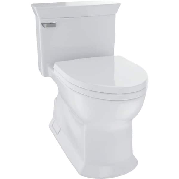 TOTO Eco Soiree 1-Piece 1.28 GPF Single Flush Elongated Skirted Toilet with CeFiONtect in Colonial White