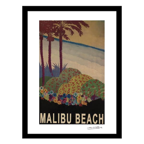 VENICE BEACH Collections Vintage Fashion Malibu Beach by Fairchild Paris 1-Piece Framed Graphic Print Abstract Poster Art Print 18 in. x 14 in.