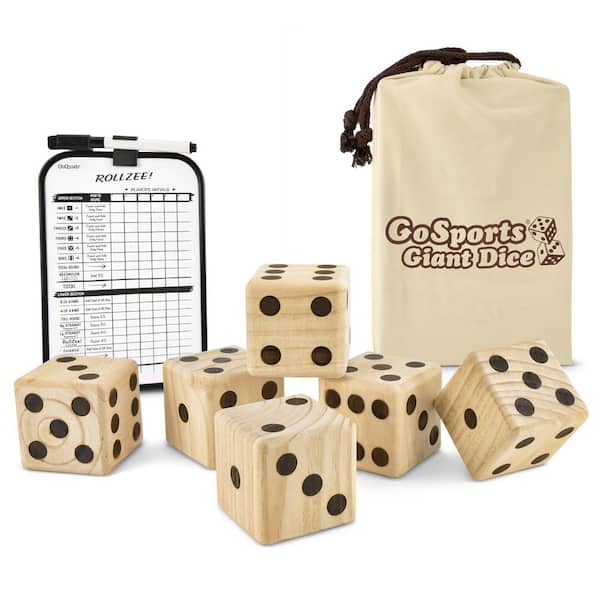 Trademark Innovations Giant Wood Yard Dice with Carry Bag (Black