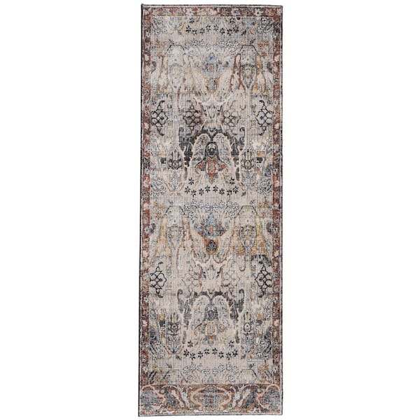Black 2 x 8 ft. Loomed Ikat Runner Indoor Area Rug