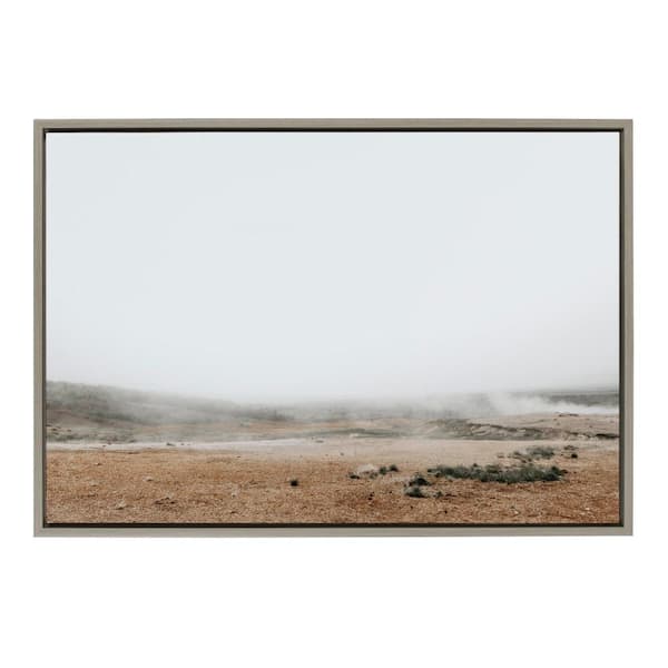 Kate and Laurel Sylvie Fogged Landscape 1-Piece Gray Framed Canvas Art Print, 33.00 in. x 23.00 in.