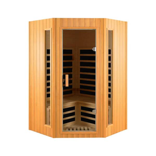 2-Person Indoor Hemlock Infrared Sauna with 7 Far-Infrared Carbon Crystal Heaters